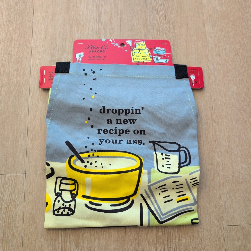 Blue Q Droppin' A New Recipe On Your Ass Funny Novelty Cotton Twill Apron NWT